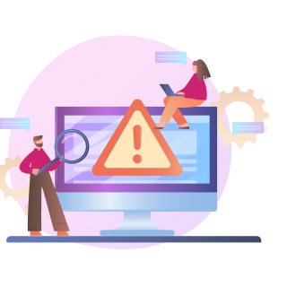 Illustration of a blacklisted company alert warning